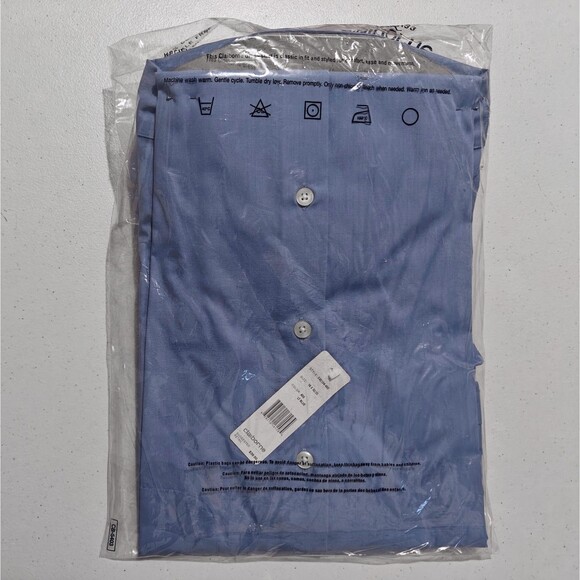 New Blue Claiborne Dress Shirt 16 Large 32/33 Cotton Wrinkle Free NWT Relief - Picture 7 of 7